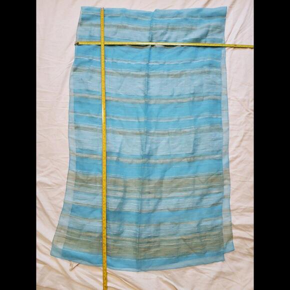 Settentrionali Italian Ladies Scarf Wrap Cover Up Blue with Yellow Stripes 22x74 - Picture 3 of 3